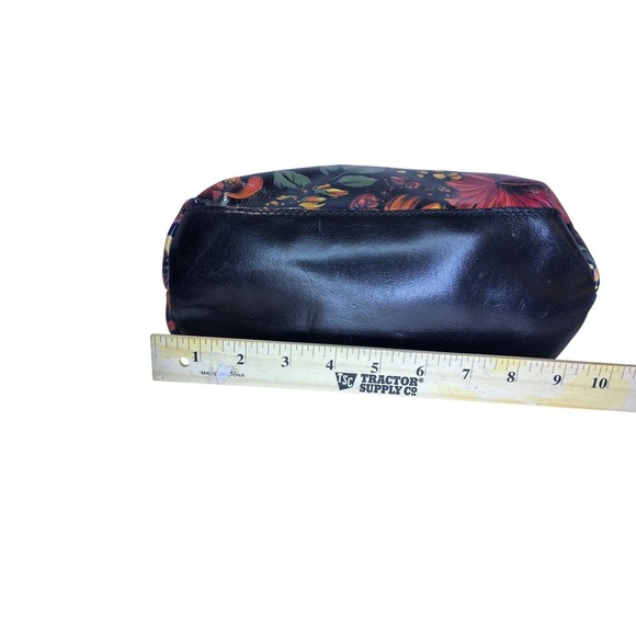 Patricia Nash Tropical Escape Kisslock Satchel Handbag Floral Print Brass Tone - Picture 8 of 10